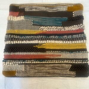 LOLOI WOOL Chenille Multicolor Woven Pillow Cover Textured Southwestern Boho